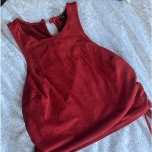 Express suede side-ties crop top